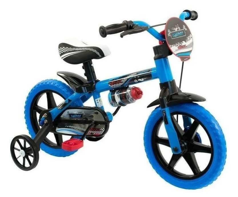 Bicicleta de passeio infantil Aro 12 Veloz freio tambor e com rodas de treinamento